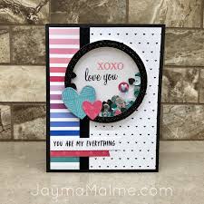 Stamp a sentiment on inside of card! Birthday Love You Shaker Cards Atlantic Hearts Sketch Challenge Playing With Paper