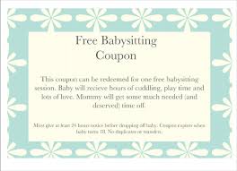 Babysitter gift certificate template for word document hub. 15 Babysitting Coupon Examples Psd Ai Indesign Examples