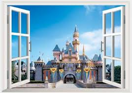 A girls' bedroom needs to be a flexible space, accommodating their changing needs from babyhood through to teenage years. 3d Princess Castle Cartoon Window View Girl Wall Sticker Home Decals H Littlezahrabookstore