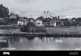 View of the Maria Trost church in Graz, Austria in an old illustrated  postcard Stock Photo