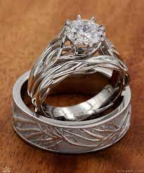 Symbolic Of Your Love S Eternal Growth This Tree Ring Set Includes Our Embracing Tre Branch Engagement Ring Unique Engagement Rings Halo Wedding Rings Vintage