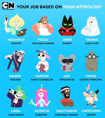 Cartoon Network On Instagram Which Job Did You Get Cartoonnetwork As Zodiac Signs Pictures Zodiac Signs Chart Zodiac Signs Funny