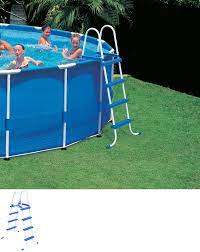 Pool Ladders And Steps 167847 Intex 2058974 Steel Frame Above Ground Swimming Pool Ladder For 48 Wall Hei Swimming Pool Ladders Pool Ladder Intex Pool Ladder