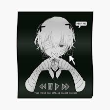 Oh boy this'll be good and violent and not too painful on the feels. Help Me Glitch Sad Anime Boy Sticker By Simouser Redbubble