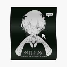 Disfruta de los siguientes 42 fondos de pantalla tristes para tu móvil o escritorio. Help Me Glitch Sad Anime Boy Sticker By Simouser Redbubble