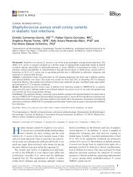 Check spelling or type a new query. Pdf Staphylococcus Aureus Small Colony Variants In Diabetic Foot Infections