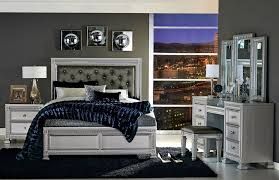 Arata Silver Finish Bed With Crystals Bedroom Set Bedroom Sets Bedroom Panel