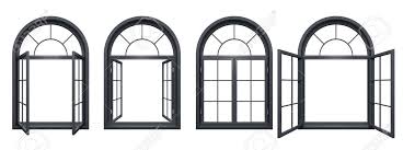 These windows are similar to picture because arched windows aren't as common as squared windows, they add a distinct appearance both to the exterior of the house and the room. Collection Of Black Arched Windows Isolated On White Stock Photo Picture And Royalty Free Image Image 80544012