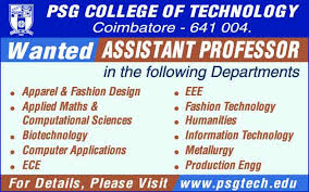 .png images, college of engineering, college of arms, georgia institute of technology, royal college of art, institute of technology we provide millions of free to download high definition png images. Psg College Of Technology Coimbatore Wanted Assistant Professors Faculty Teachers