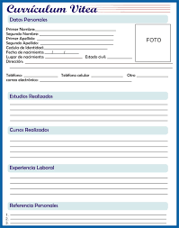 Modelos de curriculo gratis, a consultar libremente. Curriculum Vitae Para Completar Y Descargar Gratis Birthday Letter