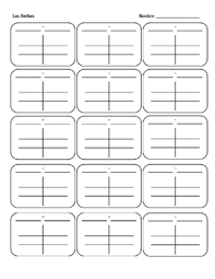 Spanish Verb Charts Blank