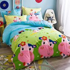 Funky lime green duvet cover. Pigment Green Sky Blue Pink And Lime Farm Animal Cute Cow Print Funky Style Reversible 100 Cotton Twin Size Bedding Sets Enjoybedding Com