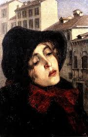 Portrait of a Woman in the Via San Marco Painting by Giovanni Segantini