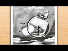 Friends, this drawing video tutorial has also been given in below. Double Exposure Pencil Drawing Girl With Butterfly Drawing Pencil Sketch Farjana Drawing Academy
