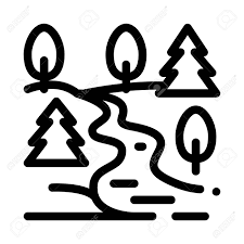 Flowing river clipart black and white. Flowing River Among Different Types Of Trees Icon Vector Flowing River Among Different Types Of Trees Sign Isolated Contour Symbol Illustration Royalty Free Cliparts Vectors And Stock Illustration Image 147664928