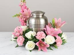 Flowers for memorial service with urn. Cremation Services Bryce Funeral Home Troy Ny Funeral Home And Cremation