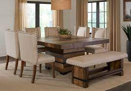 Westover Hills Brown 8 Pc Square Dining Room 1877 0 8pc Set Includes Bench Side Chair 6 Square Dining Room Table Square Kitchen Tables Square Dining Tables