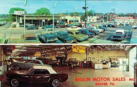 1960s Beglin Motor Sales Inc Ford Dealership Beaver Pennsylvania Car Dealership Dealership Pontiac Convertible