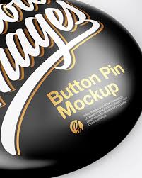 Black, gold or silver metal. Two Circle Button Pins Mockup In Stationery Mockups On Yellow Images Object Mockups