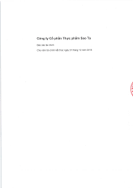 Công ty Cổ phần Thực phẩm Sao Ta - Báo cáo tài chính