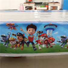 Disposable Table Cloth Cartoon Pawed Patrolling Dog Table Cover Tablecloth Kid Boy Birthday Party Map Home 180 1 Boy Birthday Party Festival Party Boy Birthday