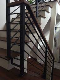 Horizontal Black Flat Bar Railing Contemporary Staircase Calgary By Architech Stairs Railings Houzz
