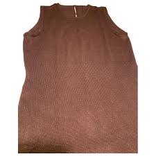 Cashmere maxi dress Malo Brown size 28 FR in Cashmere