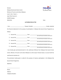 Writing authorization letter means delegating authority or giving a written permission officially. Letter Of Authorization Malaysia Fill Online Printable Fillable Blank Pdffiller