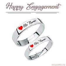 Beautiful Engagement Greeting Card With Name Image My Name Pix Cards Happy Engagement Engagement Wishes Engagement