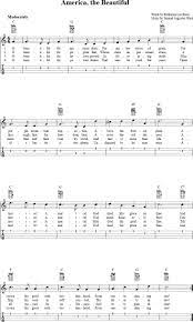America The Beautiful Chords Sheet Music And Tab For Ukulele With Lyrics Ukulele Fingerpicking Ukulele Songs Ukulele Chords