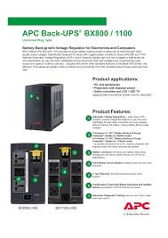 An uninterruptible power supply or uninterruptible power source (ups) is an electrical apparatus that provides emergency power to a load when the input power source or mains power fails. Apc Back Ups Bx800 1100 Schneider Electric Malaysia Manualzz