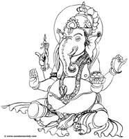 Identify 15 different creatures in these animal coloring sheets. Hindu Kids Coloring Pages