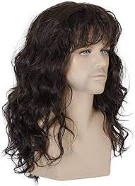 Parrucca Eddie Rock anni '80 con bandana Parrucca anni '80 da uomo con  capelli ricci castani Mullet Parrucca glamour metal punk rock rocker  perfetta per Halloween, cosplay : Amazon.it: Moda