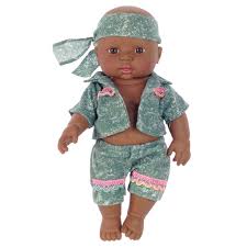 Simulation Babydoll Black Black Baby African Doll Puzzle Gift For Children Shopee Brasil