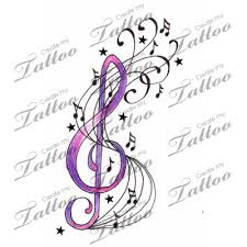 Such small tattoos can be placed on places such as the ear, neck, finger, collar bone, or even your wrist. Marketplace Tattoo Music Notes Stars Treble Clef Swirl Tattoo 2000 Createmytattoo Com Music Tattoo Designs Music Tattoos Tattoos