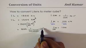 Convert Liters To Cubic Meters 1 L Is 1000 Cm Cube Measurements Youtube