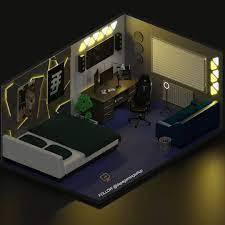 Bedroom simple gaming room setup. Gaming Setups 3d Models On Instagram Our Client Hashtagjorddofficial Wants His Room To Bedroom Setup Computer Gaming Room Game Room Design