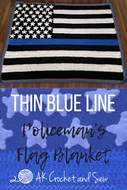 Thin Blue Line Policeman S Flag Crochet Blanket Thin Blue Line Crochet Blanket Blue Crochet Blanket Crochet Patterns Free Blanket Thin Blue Line Flag