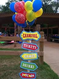 Carnival Birthday Party Sign See More Party Planning Ideas At Catchmyparty Circus Birthday Party Decorations Carnival Decorations Carnival Party Decorations