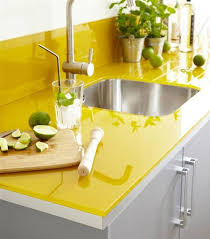 kitchen with yellow laminate