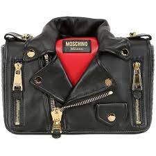 Moschino Biker Jacket Nappa Leather Shoulder Bag Leather Shoulder Bag Moschino Womens Biker Jacket