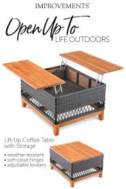 Add Style And Function To Your Outdoor Living Area With This Generously Sized Dual Lift Up Lift Up Coffee Table Outdoor Coffee Tables Coffee Table With Storage