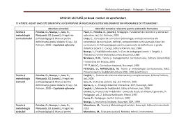 Fundamentele pedagogiei teoria şi metodologia curriculumului. Titularizare Ghid De Lectura Final Studocu