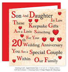 If you're worried the traditional material for this milestone sounds a little boring—don't be. 20th Son Daughter In Law Wedding Anniversary Gifts Special Couple