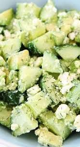 Cucumber Avocado And Feta Salad Looks So Good Veggies Salad Simplemeal Sidesalad Healthyeating Recetas Saludables Comida Saludable Comida