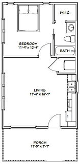 18x30 House 1 Bedroom 1 Bath 540 Sq Ft Pdf Floor Plan Instant Download Model 4k In 2022 Small House Floor Plans Tiny House Floor Plans 1 Bedroom House Plans