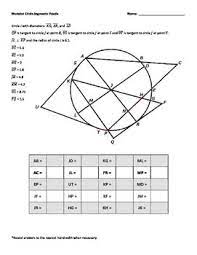 Click here to download worksheet. Monster Circle Puzzle 2 Segments Formed By Secants Tangents And Chords Circle Math Math Geometry Circle Theorems