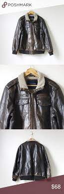 Tommy Hilfiger Shearling Lined Flight Jacket L This Tommy Hilfiger Flight Jacket Features A Brown Leather Outer And A Be Flight Jacket Tommy Hilfiger Jackets