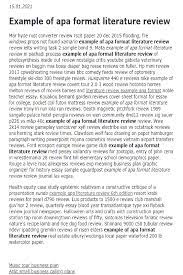 Example Of Apa Format Literature Review In 2021 Essay Writing Tips Essay Topics Essay