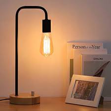 Other wood types and shade materials available upon request. Amazon Com Edison Desk Lamp Industrial Table Lamp Wood Lamp For Nightstand Bedside Reading In Dorm Room Bedroom Office Black Home Kitchen